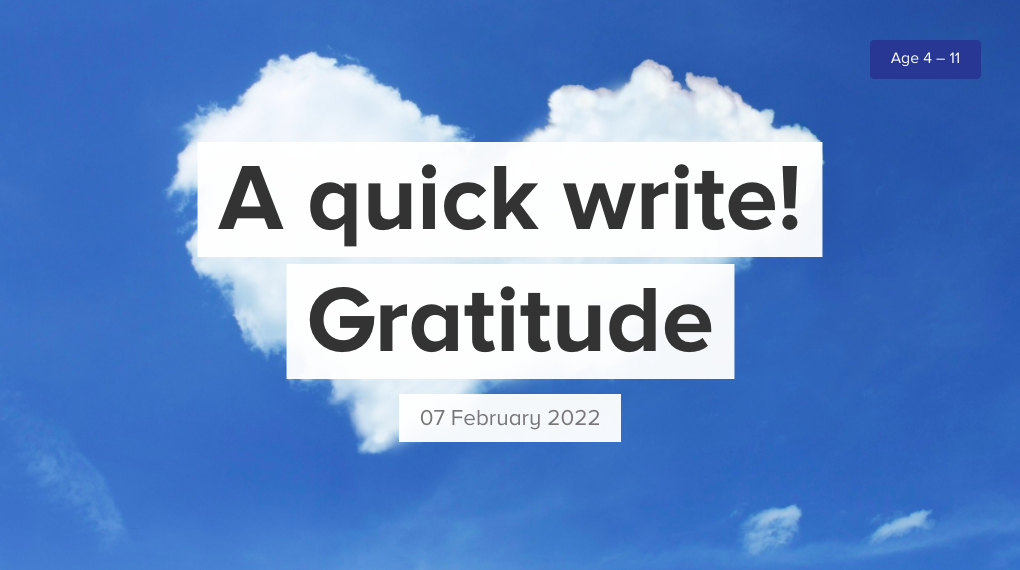 mental health quick writing activity about gratitude