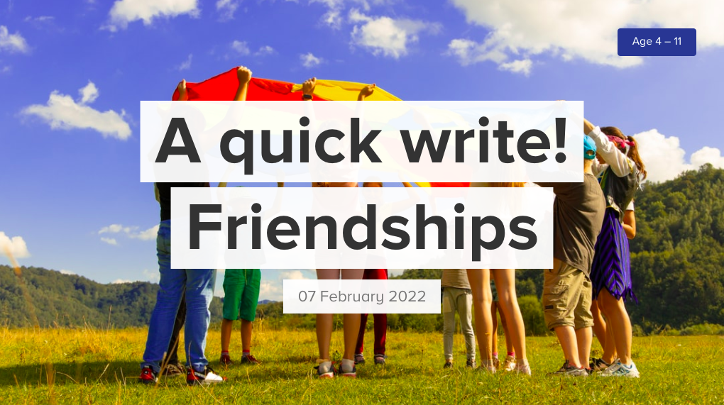 mental health quick writing activity on friendship